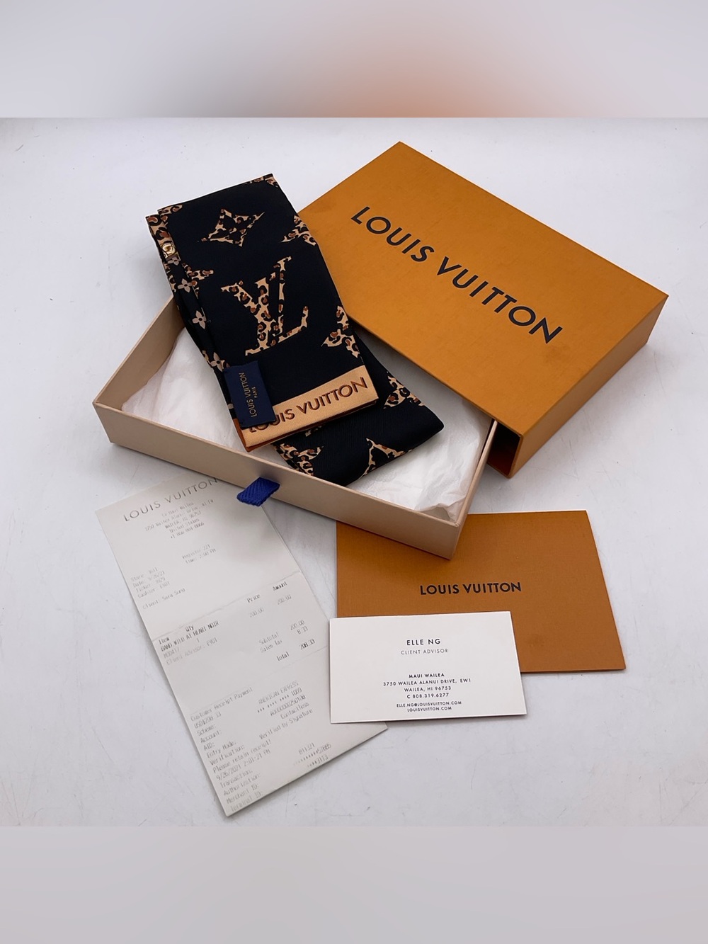 Louis Vuitton Wild At Heart Silk Bandeau Scarf M00411 With Box And Receipt